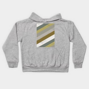 Green and Grey, Diagonal Painted Style Stripes Kids Hoodie